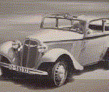 Die s/w-Abbildung zeigt ein Oldtimer Cabrio