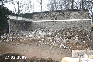 Abrissarbeiten an der Orangerie am 27.02.2009