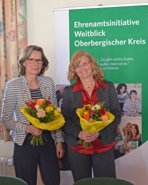 Jutta Ramackers (v.l.) und Astrid Marcinkowski sind die neuen Weitblick-Standortlotsinnen für Waldbröl. (Foto: OBK)