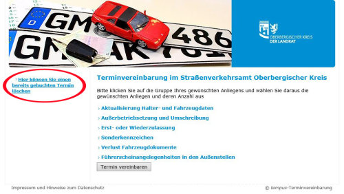 Nicht benötigte Termine können unter www.obk.de/sva gelöscht werden. (Foto: OBK)