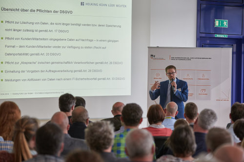 Dr. Lutz Martin Keppeler informierte über die EU-Datenschutzgrundverordnung. (Foto: OBK)