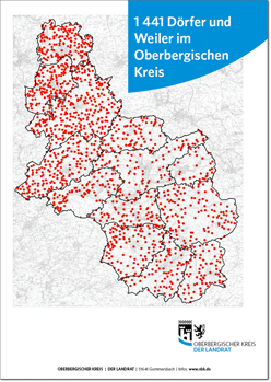 Karte Dörfer im Oberbergischen Kreis