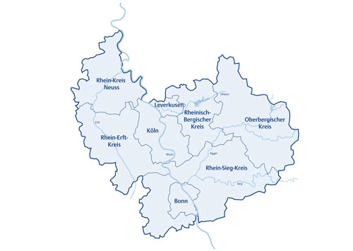 Übersichtskarte Radregion Rheinland