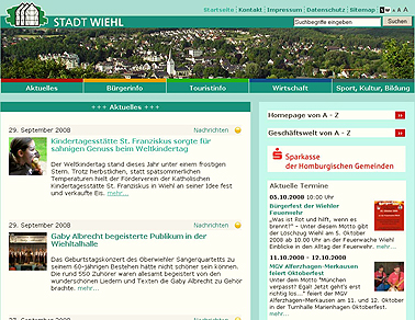 Homepage der Stadt Wiehl mit Link zur Homepage Homepage der Stadt Wiehl mit Link zur Homepage