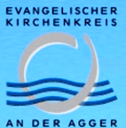 Logo des Ev. Kirchenkreises an der Agger mit dem Text "Evangelischer Kirchenkreis an der Ag-ger"