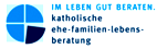 Logo der Katholischen Beratungsstelle mit dem Text "Im Leben gut beraten - katholische Ehe-Familien-Lebensberatung"