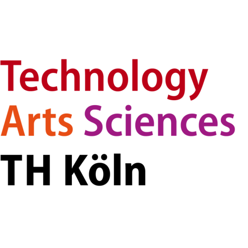 Schriftzug in drei Zeilen: Technology (rot), Arts (orange), Sciences (lila) auf weißem Hintergrund.