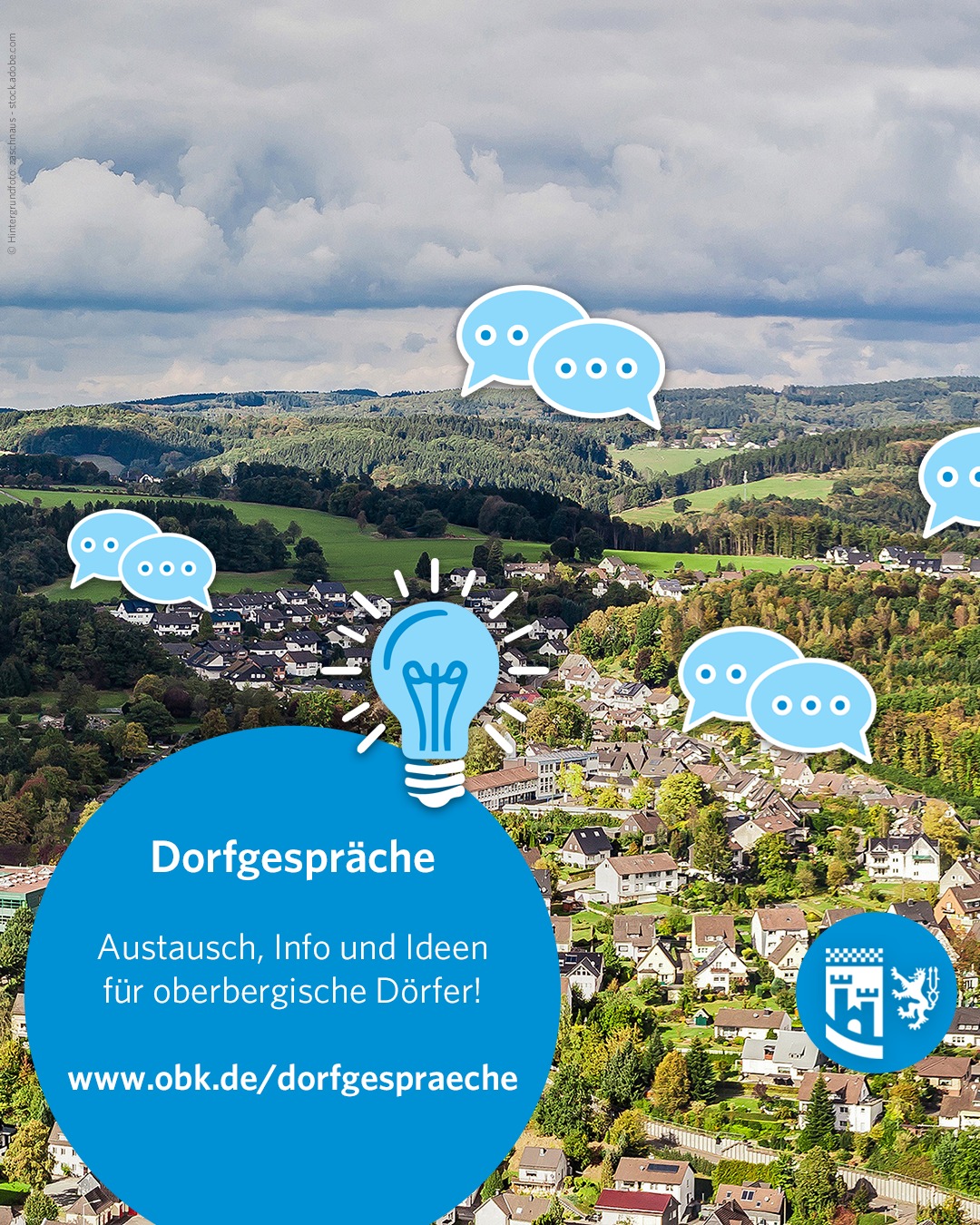 Gemeinsam in Dorfgespräche kommen! 🏘️ 

Was bewegt die Dörfer im Oberbergischen Kreis? Welche Herausforderungen gibt es vor Ort und wo kann der Oberbergische Kreis unterstützen?
Bei den  Dorfgesprächen geht es genau darum: Austausch, Informationen und gemeinsame Ideen für die Dorfentwicklung.
Auch lädt der Oberbergische Kreis wieder zu sechs Dorfgesprächen im November und Dezember in verschiedenen Regionen ein: 

📍Nümbrecht und Wiehl
📆Mittwoch, 04.11.2026 

📍Morsbach und Waldbröl 
📆Montag, 09.11.2026 

📍Hückeswagen, Radevormwald und Wipperfürth 
Mittwoch, 18.11.2026

 📍Engelskirchen und Lindlar 
📆Montag, 23.11.2026

📍Bergneustadt und Reichshof
Mittwoch, 02.12.2026 

 📍Gummersbach und Marienheide 
📆Mittwoch, 09.12.2026 

🕠Beginn aller Termine ist jeweils um 17:45 Uhr.
💸Die Teilnahme ist kostenlos. 

Die Dorfgespräche richten sich an die Dorfgemeinschaften. Pro Dorfverein können bis zu drei Personen teilnehmen. 

Sie können sich bis eine Woche vor dem Termin jeweils anmelden. 
Mehr Informationen dazu: 
👉www.obk.de/dorfservice

___________________________

#oberbergischerkreis #oberberg #meinschönsterlandkreis #obk #oberbergisch #oberbergischesland #kreisverwaltung #bergischesland #ehrenamt #ehrenamtliche #weitblick #ehrenamtsinitiative
