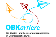 Logo der Messe OBKarriere - Verschiedene bunte Flieger starten in unterschiedliche Richtungen
