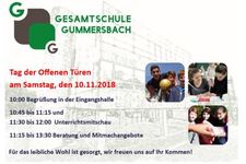 Logo der städt. Gesamtschule Gummersbach und das Tagesprogramm