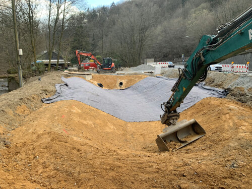 Die Kreisstraße 46 wird im Bereich Gummersbach-Becke umfangreich saniert. (Foto: OBK) 