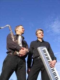 Foto mit dem Jazz-Duo Martin Adrian (links) und Hansmartin Kleine-Horst