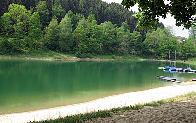 Badestelle Campingplatz Lantenbach an der Aggertalsperre. (Foto: OBK)