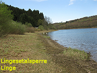 Badestelle Linge an der Lingesetalsperre in Marienheide