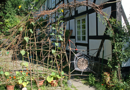 Ein lauschiges Plätzchen findet sich in der Weinlaube (Foto:OBK)