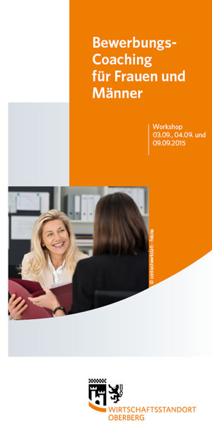 Ausschnitt des Flyer-Titels Workshop Bewerbungscoaching (Foto:OBK)