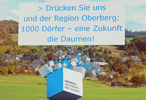 Unter dem Motto "Oberberg: 1000 Dörfer - eine Zukunft!" läuft die Bewerbung als LEADER-Region. (Foto: OBK)