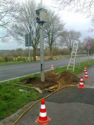 Die Altanlage in Kammerforsterhöhe wurde am Mittwoch, 06. April 2016, demontiert(Foto: OBK)