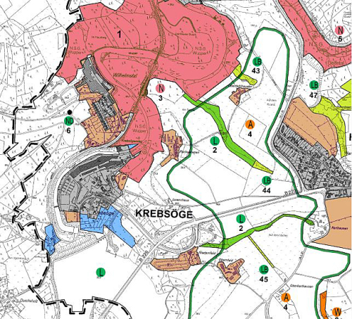Kartenausschnitt aus dem Landschaftplan Nr. 11 Radevormwald. (Grafik: OBK)