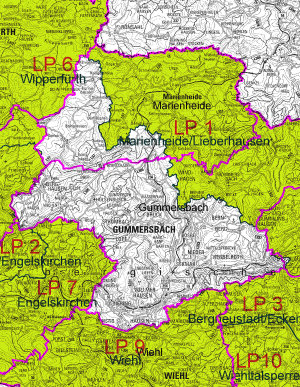 Umriss des Landschaftsplans Nr. 12 Gummersbach (Grafik/ Foto: OBK).