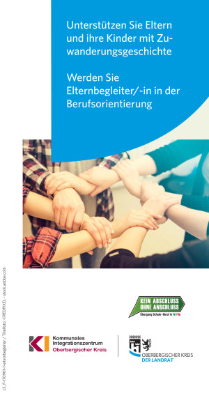 Deckblatt des Flyers "Elternbegleiterinnen und Elternbegleiter". (Grafik: OBK)