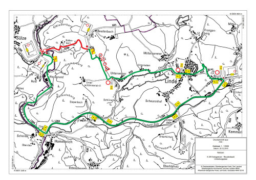 Lageplan der anstehenden Bauarbeiten auf der K 29. (Grafik: OBK)