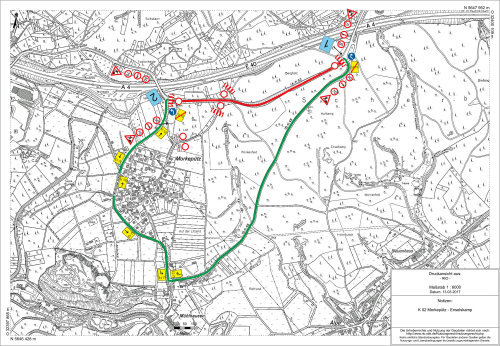 Lageplan K 52 im Stadtgebiet Wiehl zwischen Morkepütz und Marienhagen (Grafik: RIO/ OBK)