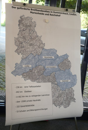 Der geförderte Breitbandausbau in Gummersbach, Lindlar, Marienheide und Reichshof. (Foto: OBK)