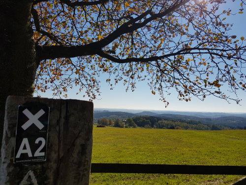 Hilfreich für Naturfreunde: Wegezeichen markieren den Wanderweg.(Foto: Naturpark Bergisches Land)