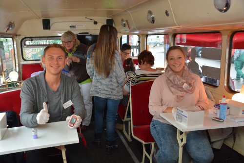 Gesundheitscheck im Infobus (Foto: Klinkum Oberberg)