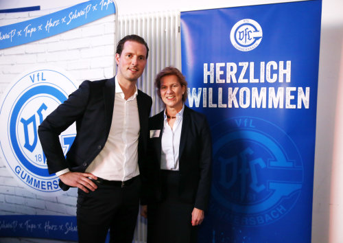 Christoph Schindler und Beate Fiedler freuen sich über die neue Kooperation. (Foto: VfL Gummersbach)