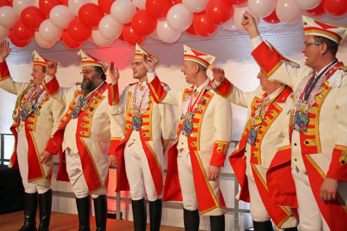 Die Delegation der Karnevalsgesellschaft Baulemann Anno pief in Wipperfürth. (Foto: OBK)