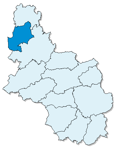 Diese Karte des Oberbergischen Kreises zeigt die Kommune Hückeswagen.