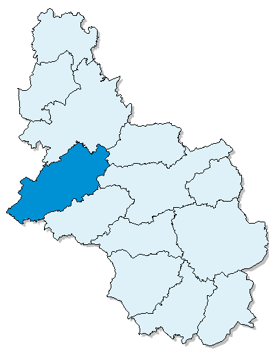Diese Karte des Oberbergischen Kreises zeigt die Kommune Lindlar.