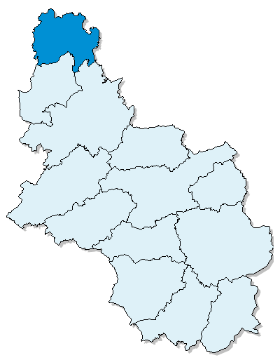 Diese Karte des Oberbergischen Kreises zeigt die Kommune Radevormwald.