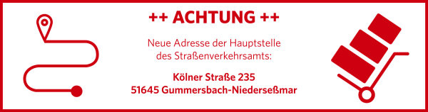 Banner Hinweis Umzug SVA rot