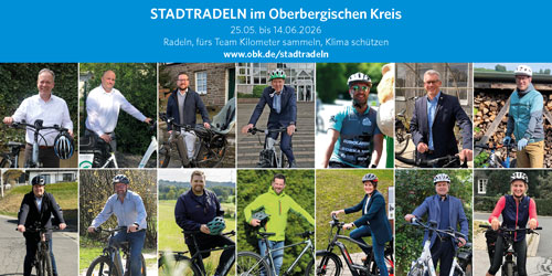 Collage Landrat, Bürgermeisterinnen und Bürgermeister STADTRADELN 2026