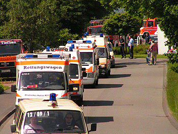 Das Bild zeigt Rettungsfahrzeuge