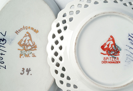  Das Bild des Drachentöters wurde zur Mark der Porzellan-Manufaktur Spitzer. (Foto: Museum Schloss Homburg)