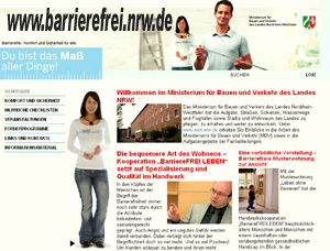 Verkleinerte Abbildung der Homepage www.barrierefrei.nrw.de mit Link zu dieser Homepage Verkleinerte Abbildung der Homepage www.barrierefrei.nrw.de mit Link zu dieser Homepage