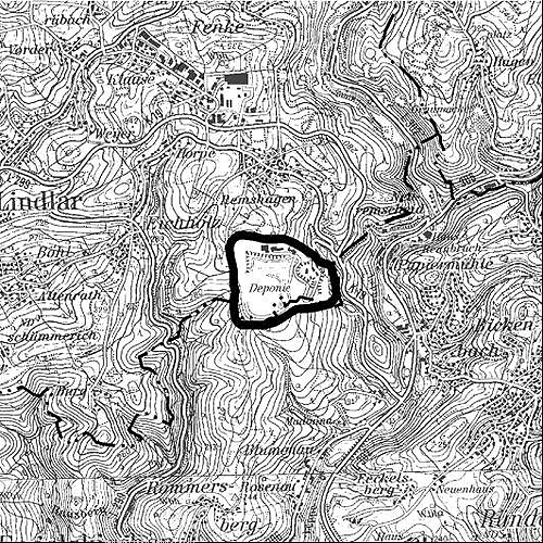 Topografische Karte des Änderungsbereichs der 15. Planänderung