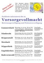 Plakat zur Veranstaltungsreihe "Vorsorgevollmacht"