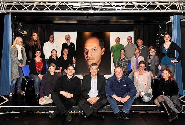 Landrat Hagen Jobi besuchte die Proben zu "Hagen von Tronje". (Foto: privat)