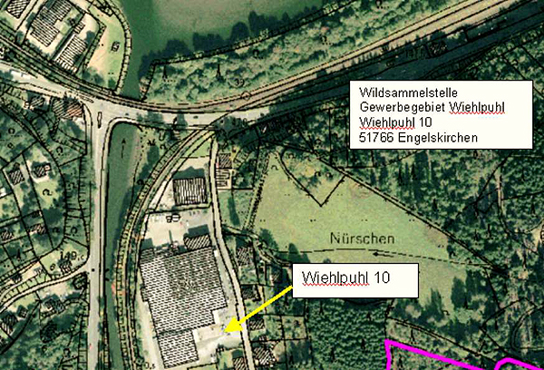 Lageplan Wildsammelstelle Engelskirchen