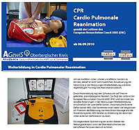 Ausschnitt aus dem Flyer "CPR Cardio Pulmonale Reanimation"