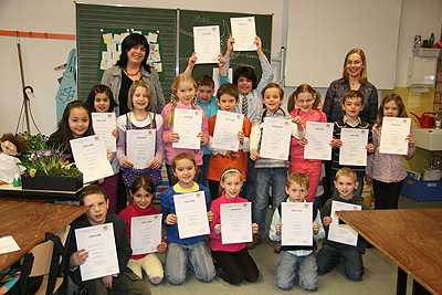 Kennen die Funktionen ihres Körpers: die Schülerinnen und Schüler der 2d der Wiedenhofschule. (Foto: KR/OBK) 