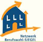 Logo Netzwerk Berufswahl-SIEGEL der Bertelsmann-Stiftung mit Link zur Informationsseite Netzwerk Berufswahlsiegel