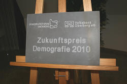 Tafel "Zukunftspreis Demografie 2010"