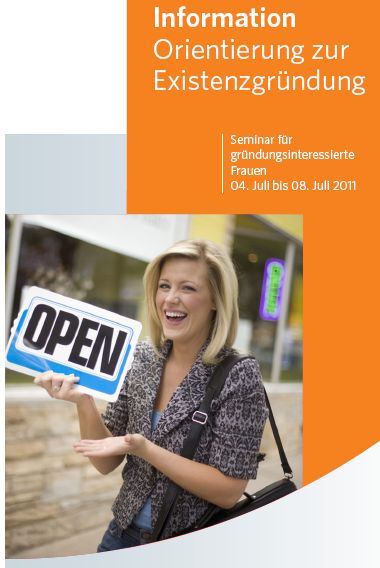 Bild-Ausschnitt aus dem Flyer "Seminar für Existensgründerinnen"