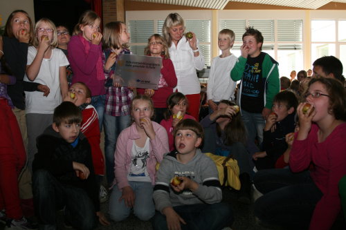 Die vielen Preisträger freuen sich über die hohe Auszeichnung als "Gute gesunde Schule" (Foto:OBK) 